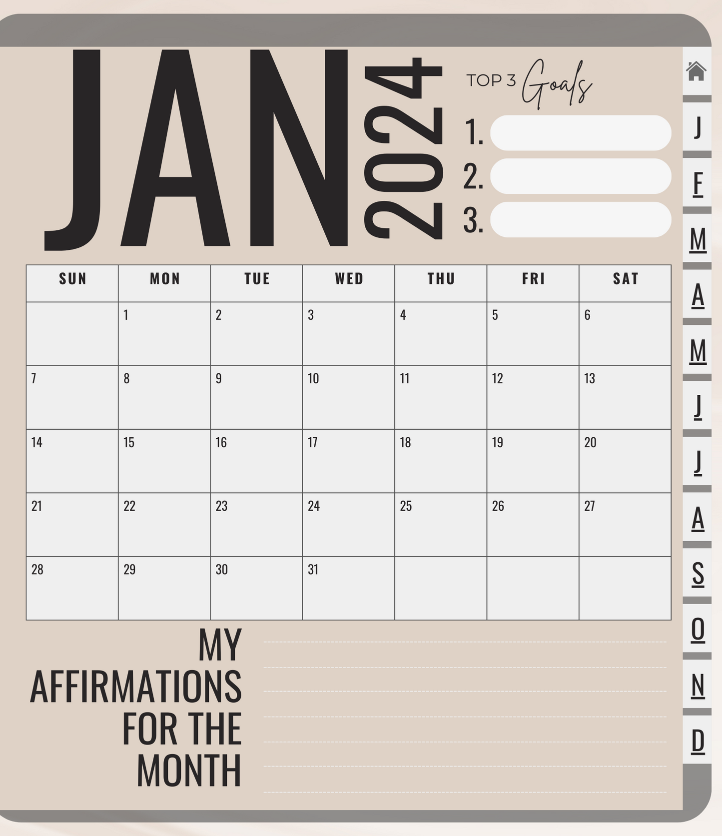 2024 Minimalist Planner